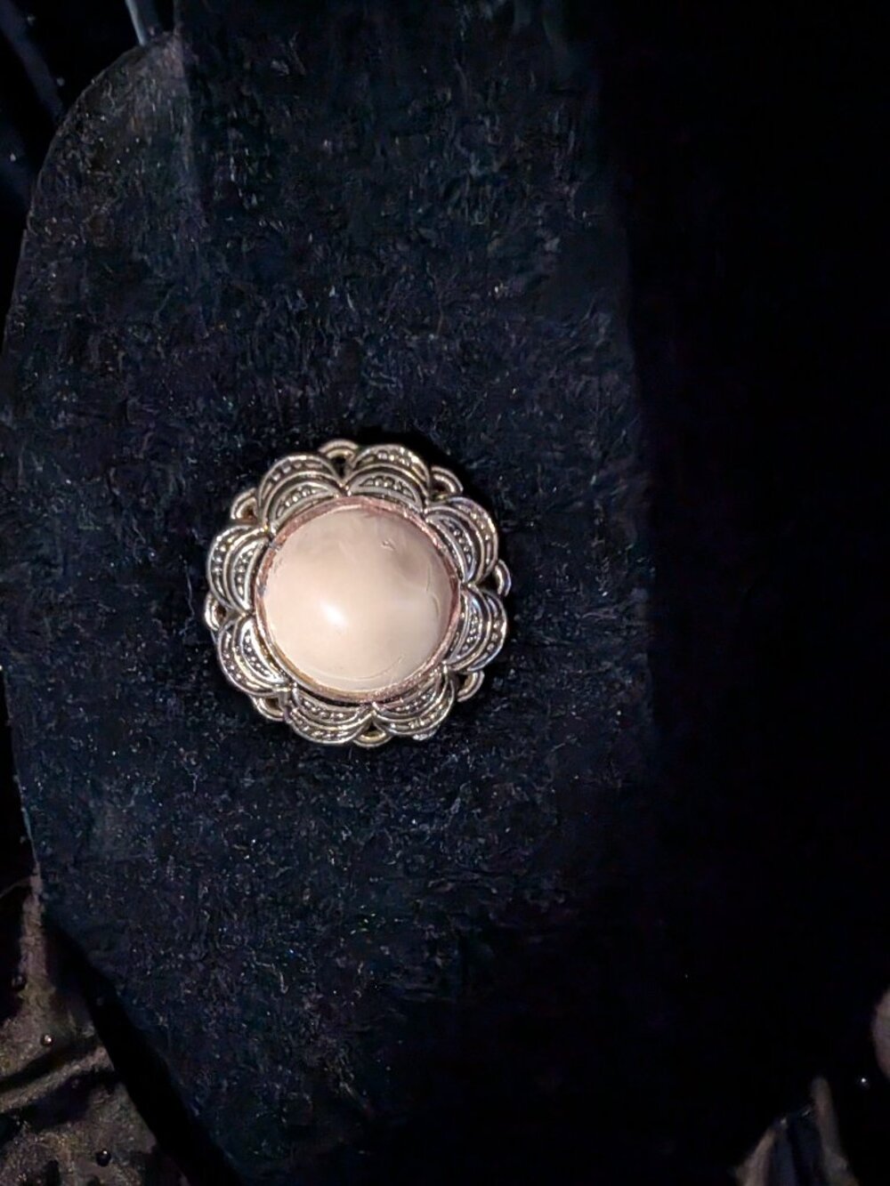 Gold tone halo with tan gem #10